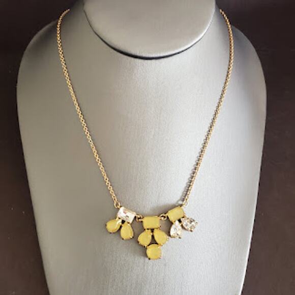 Kate Spade Secret Garden Necklace Butterscotch and Clear Colored‎ Stones - Picture 1 of 7